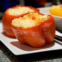 Cheddar Orzo Stuffed Peppers